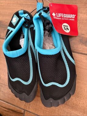 Lifeguard Kids' Black & Turquoise Water Shoes